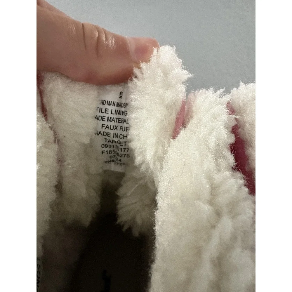 Cat & Jack Boots Girls Size 6‎ Pink Denver Waterproof Thermolite Faux Fur Lined